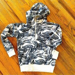 Treasure & Bond Gray Marbled Zip Hoodie Kids Medium 8–10